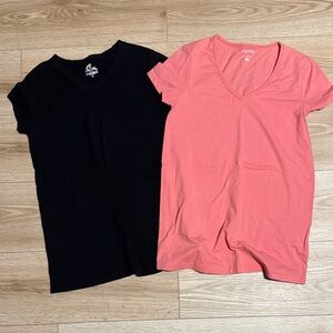 Black and Coral Motherhood Maternity Short Sleeve T-Shirts